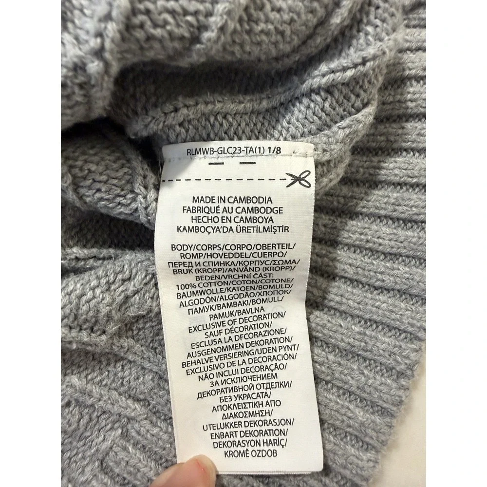 Polo Ralph Lauren Chunky Cable Knit Cardigan Girls Sz 7 Thick Timeless Preppy
